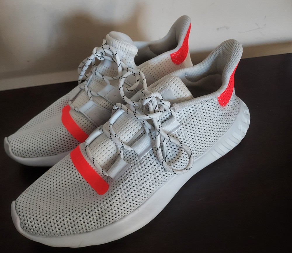 Adidas Mens Sneakers 8M Tubular Dusk Lace Up Comfort Casual White Solar Red